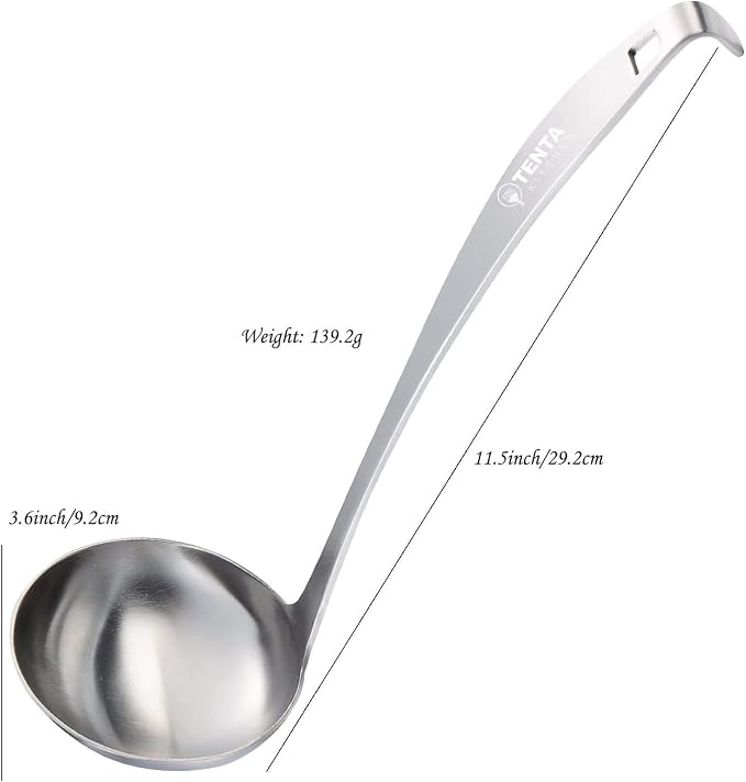 Tenta Kitchen 3oz/85ml Stainless Steel Small Soup Ladle Spoon Stainless Steel - Image 2