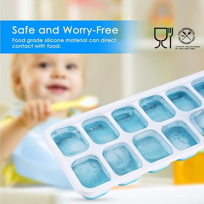 Ice Cube Trays, Silicone Easy-Release and Flexible 14-Ice Trays - Image 4