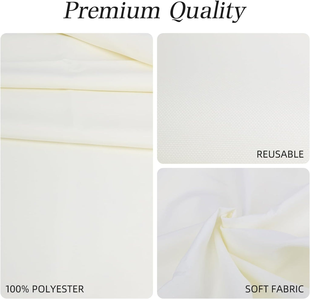 WIGENIUS 6 Pack Ivory Table Cloth Rectangle 60X102 Inch Tablecloth Fit