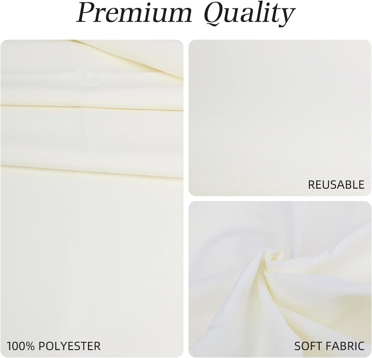 WIGENIUS 6 Pack Ivory Table Cloth Rectangle 60X102 Inch Tablecloth Fit