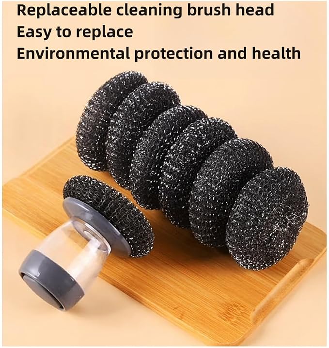 Soap Dispense Palm Scrub dishwashing Kitchen Scrubber Press Automatic Liquid - Image 5