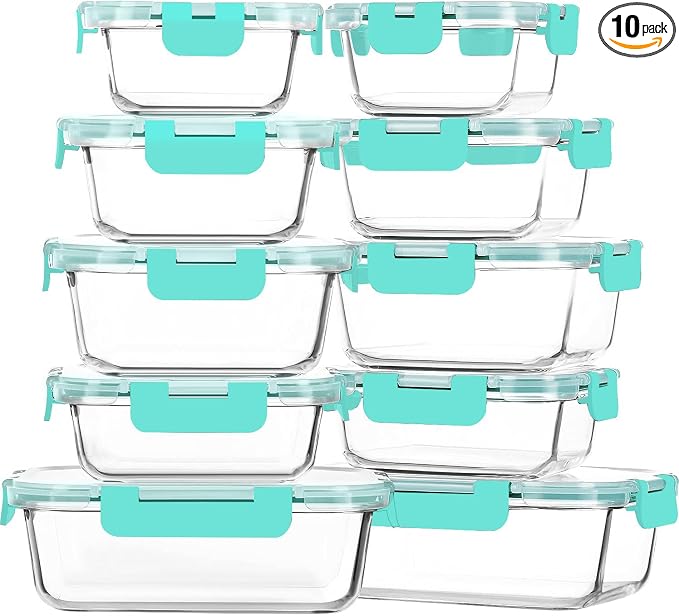 M MCIRCO 10-Pack Glass Food Storage Container by MMCIRCO