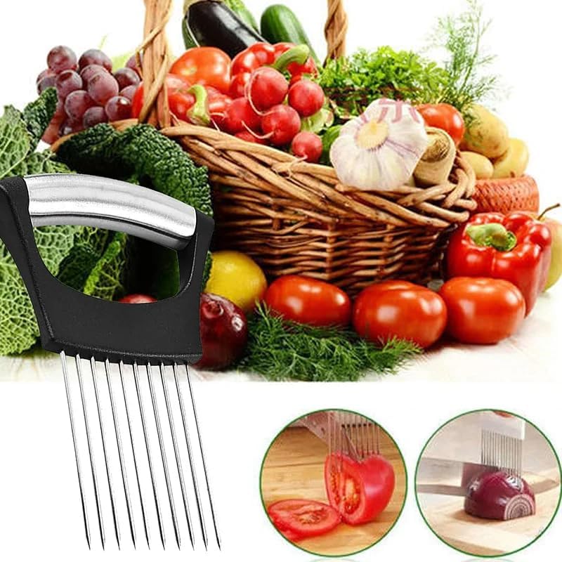 Onion Holder for Slicing, Stainless Steel Tomato Slicer Vegetable