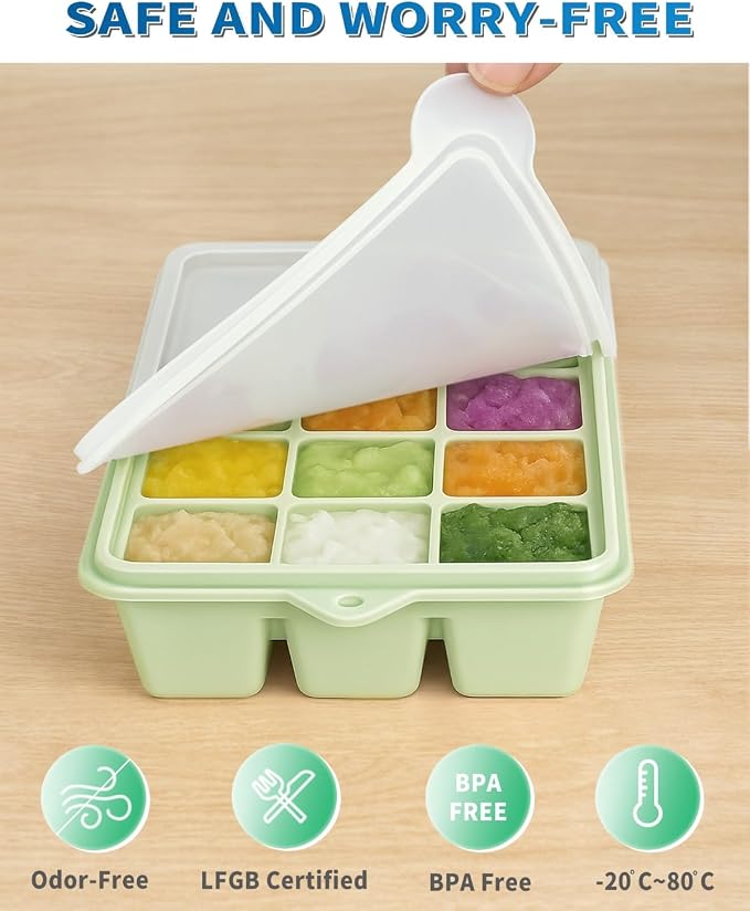 Silicone Ice Cube Tray with No-Spill Lid - Image 3