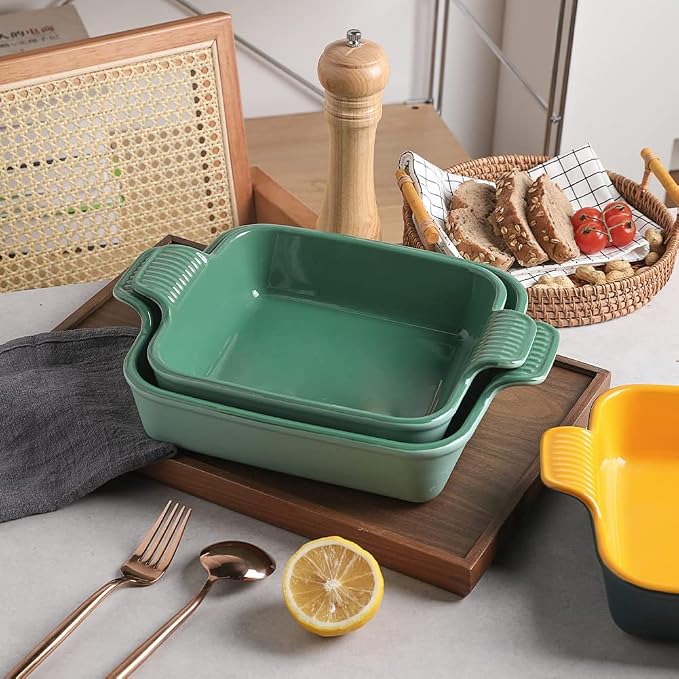 Sweejar Ceramic Baking Dish, 8 x 8 Cake Baking Pan - Image 4