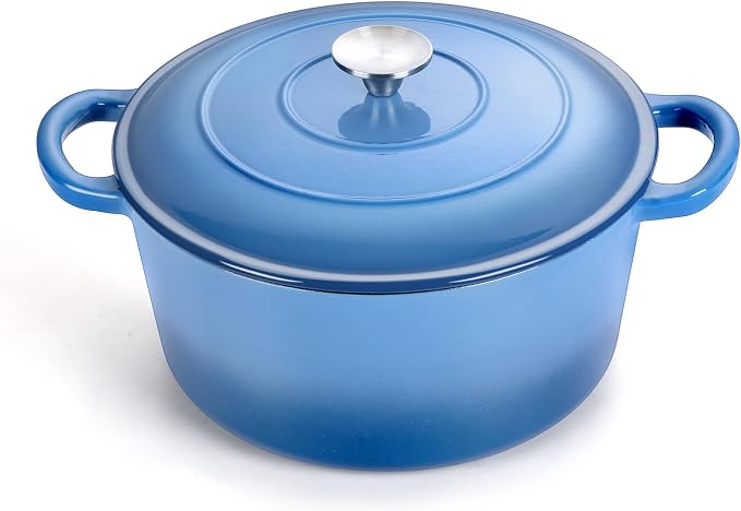 TeamFar 3qt Dutch Oven, Small Enameled Cast Iron Dutch Oven Pot by TeamFar