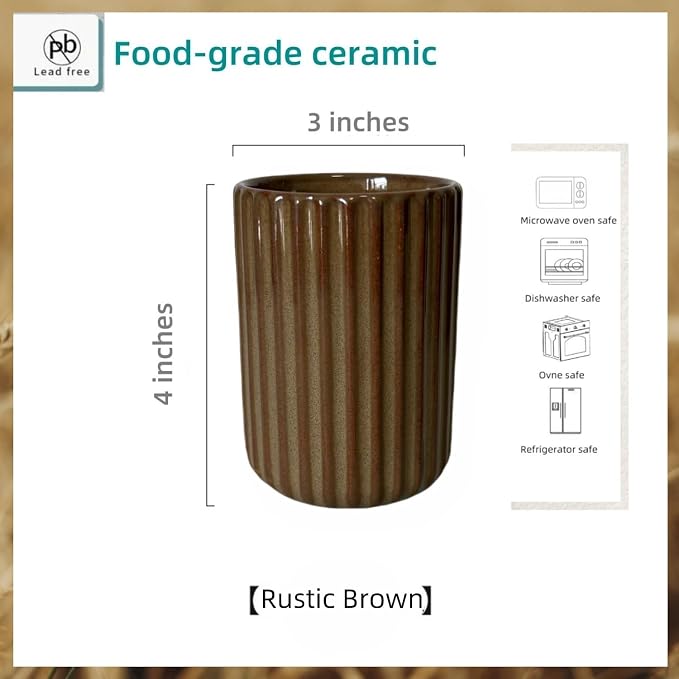 TOPYOKK Stoneware Coffee Bar Utensil Holder Tea & Coffee Spoon & Stirrer Holder - Image 5