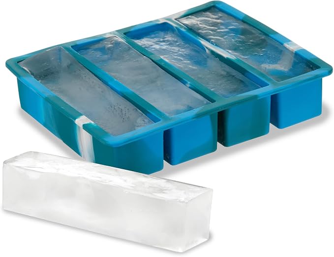 Host Ice Cube Tray, Makes Four 5-Inch Long Cubes, Durable Silicone Trays - Image 6