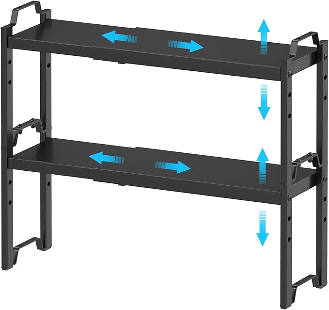 Narrow Expandable Cabinet Shelf Organizer 5.51" Width, Kitchen Counter Storage by X-cosrack