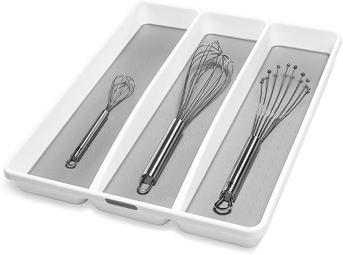 madesmart 3 Compartment Utensil Tray, Non Slip Lining, Deep Storage - Image 2