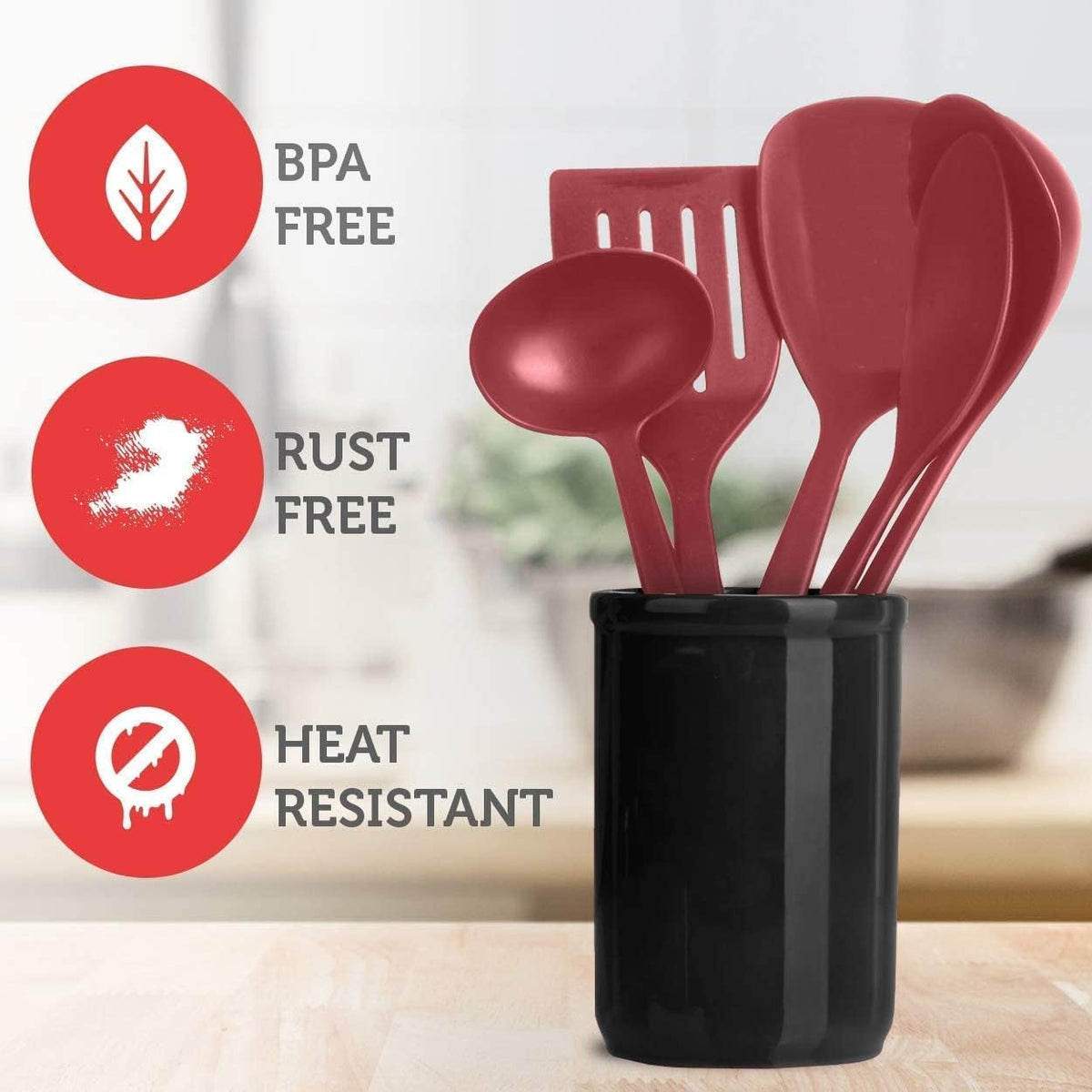 EATEX Cooking Utensils Set - 24 Pieces Nylon Kitchen Gadgets, Spatula