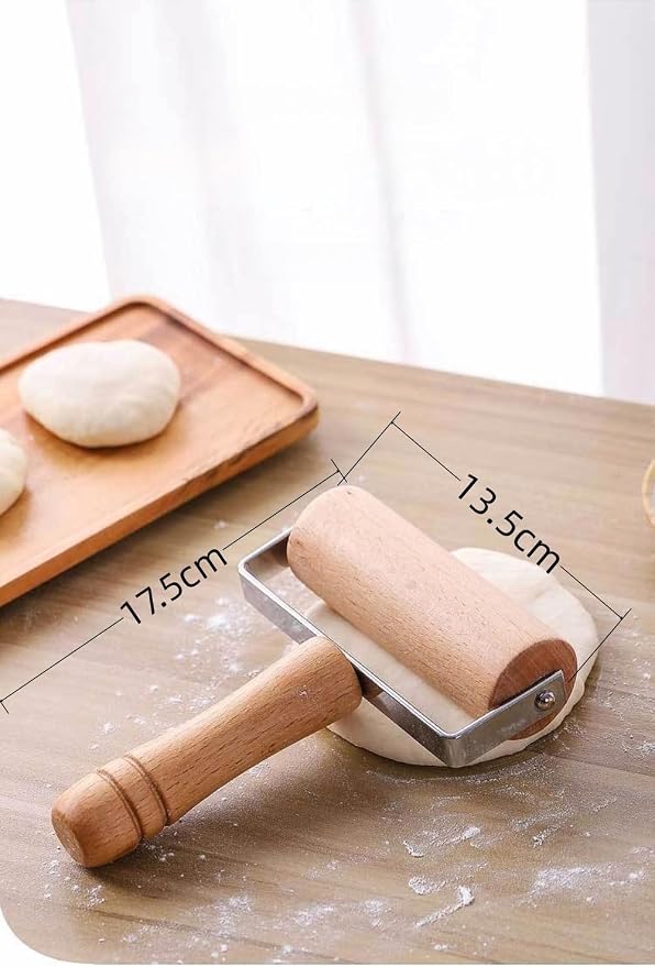 Stainless Steel & Beechwood Rolling Pin - Image 3