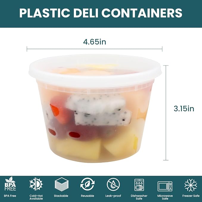 WGCC Deli Containers with Lids 16 oz - Image 5