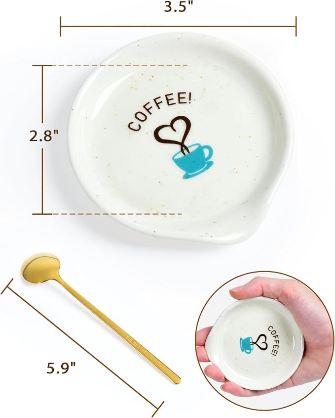 FANGSUN Coffee Spoon and Rest Set, Mini Spoon Holder - Image 4