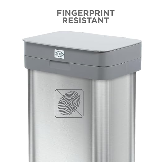 Clorox 13 Gallon Trash Can - 50L Kitchen Trash Can - Rectangular Stainless - Image 9