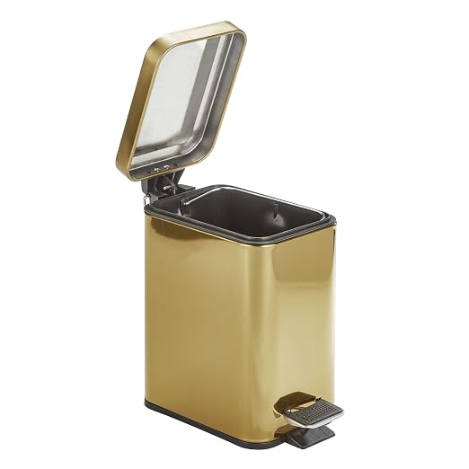 mDesign Slim Metal Rectangle 0.8 Gallon Trash Can - Image 7