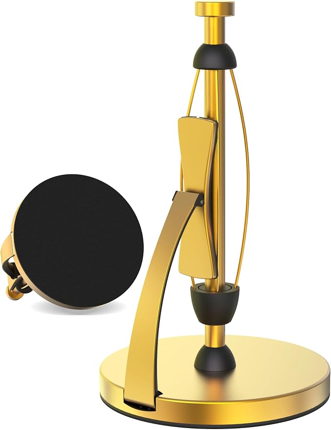 VEHHE Gold Paper Towel Holder Countertop, One-Handed Tear, Stainless Steel by VEHHE