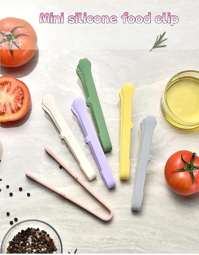 6 Pcs Mini Silicone Food Tongs, Heat Resistant & Non-Slip Grip Kitchen Cooking - Image 3
