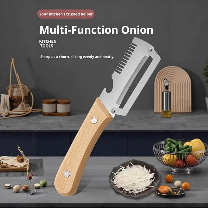 2PCS 3-in-1 Multifunctional Vegetable Peeler, Zero Snag Wooden Peeler, - Image 5