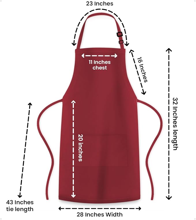 Adjustable Bib Apron 100% Polyester Kitchen Aprons Waterdrop Resistant Aprons - Image 7