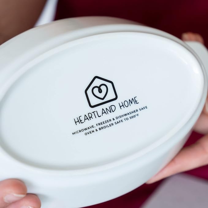 Heartland Home Porcelain Mini Casserole Dish Oval Au Gratin Dish. Cauliflower - Image 8