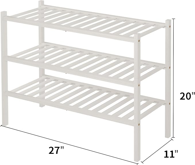 ROMGUAR CRAFT 3 Tier Bamboo Shoe Rack - Image 3