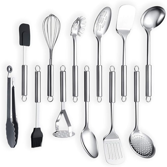 Berglander Cooking Utensil Set 12 Piece Stainless Steel Kitchen Tool Set by Berglander