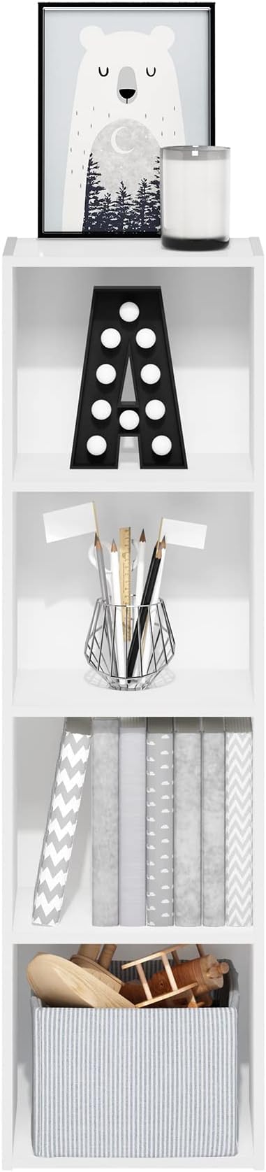 Furinno PASIR Book Shelf, 4-Tier Modern Bookshelf, Open Shelves Bookcase 9 x 12 - Image 6