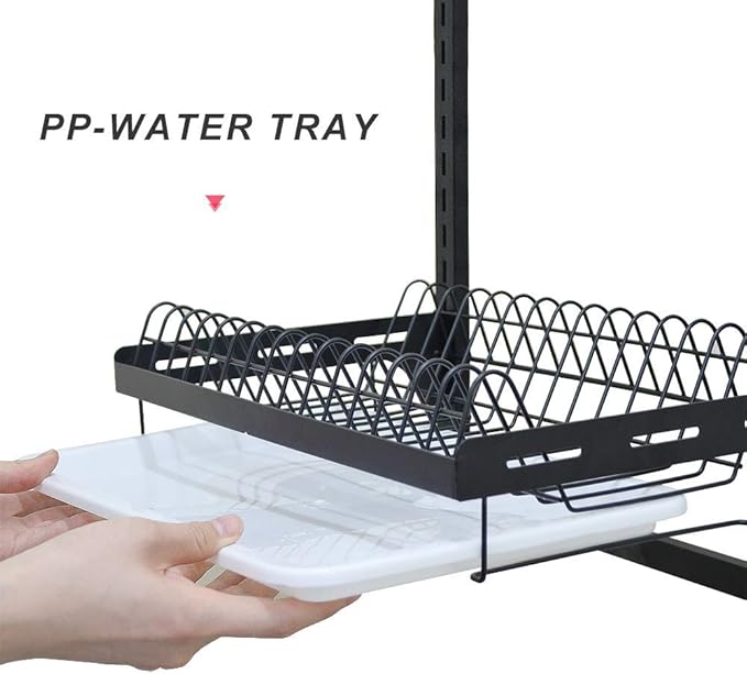 junyuan Hanging Dish Drying Rack Wall Mount, Dish Racks Drainer, 3 Tier Kitchen - Image 6