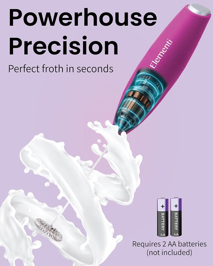 Elementi Pink Electric Milk Frother - Image 3