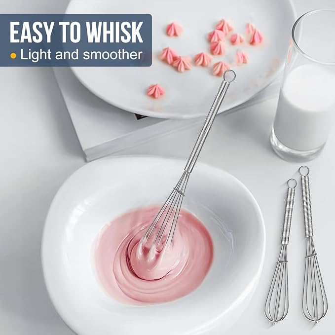 Eddeas Small Whisk Stainless Steel, Mini wire whisk 3 Pieces, 6in & 7in Tiny - Image 8