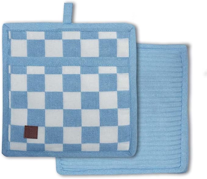 Folkulture Pot Holders for Kitchen | Pack of 2 Ribbed Soft Silicone Hot Pads by FOLKULTURE