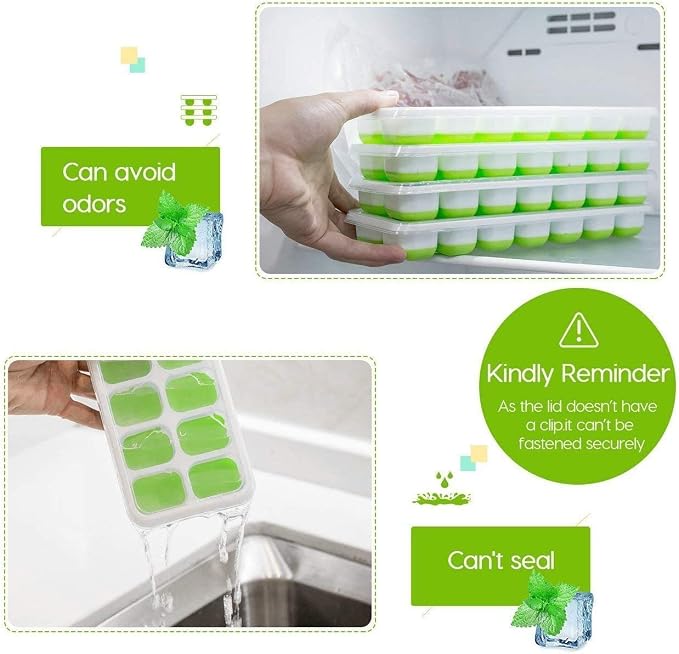 Ice Cube Trays, Silicone Easy-Release and Flexible 14-Ice Trays - Image 3