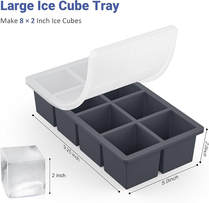 Large Ice Cube Trays for Whiskey: GGOW Big Silicone Ice Cube Trays 2Inch - Image 4