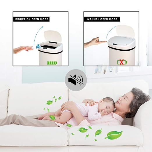 Dkeli Kitchen Trash Can for Bathroom Bedroom Home Office Automatic Touch Free - Image 4