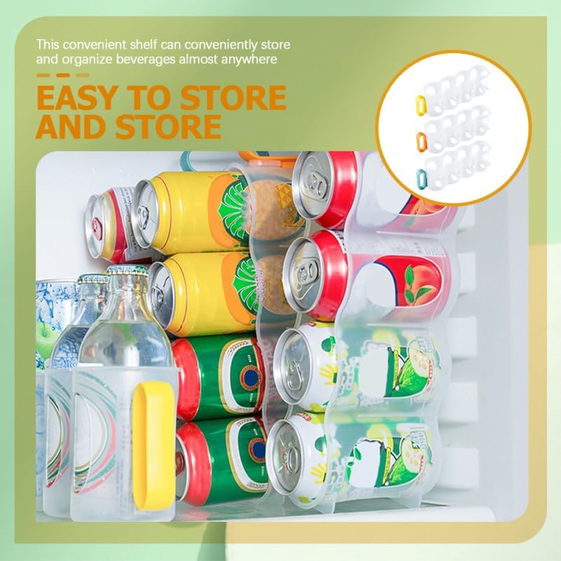 iplusmile Soda Can Organizer for Refrigerator, 3 Pack, 12 Can Holder