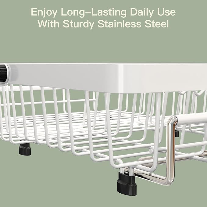 MAJALiS Dish Drying Rack Over The Sink, Expandable Stainless Steel Dish Drainer - Image 5