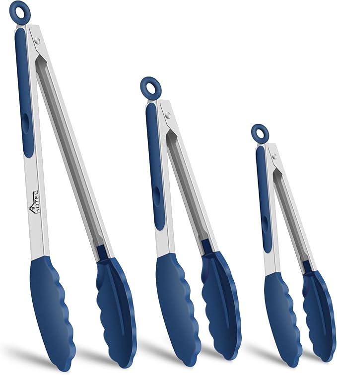 HOTEC Premium Stainless Steel Locking Kitchen Tongs by Hotec