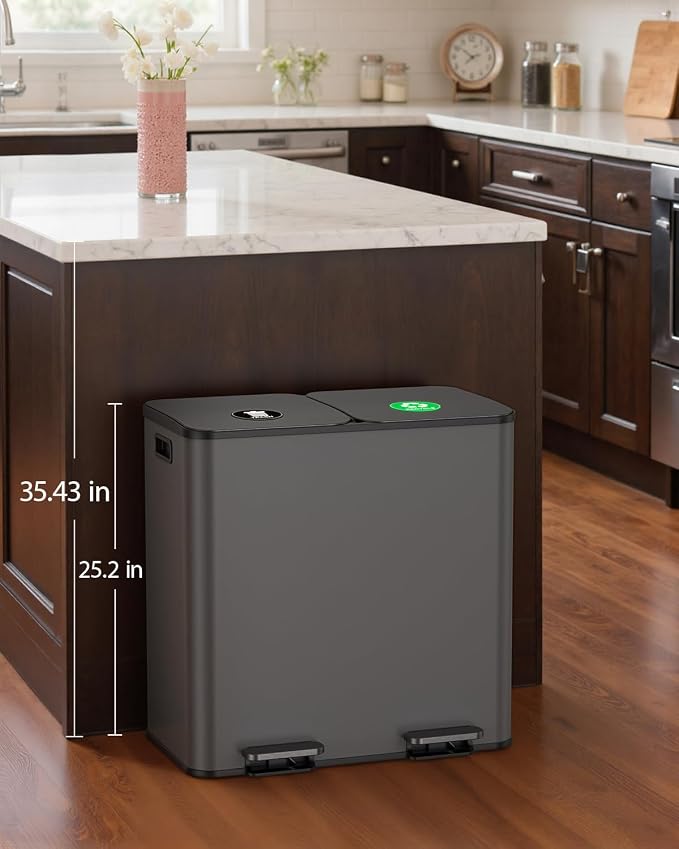 Lovewind Dual Trash and Recycling Bins - Image 2