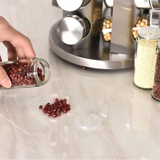 EBIZ&TECH 20-Jar Stainless Steel Rotating Spice Rack - Image 7