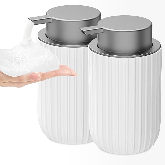 Ceramic Foaming Soap Dispenser, 12 oz Bathroom Foam Hand Soap Dispenser by Dlirho