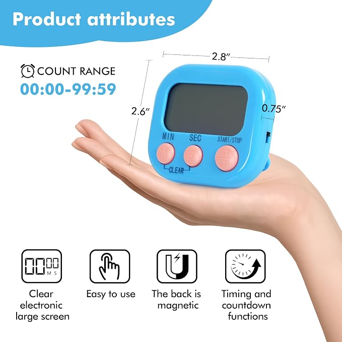 6 Pack Multi-Function Electronic Timer, Learning Management, Suitable - Image 2