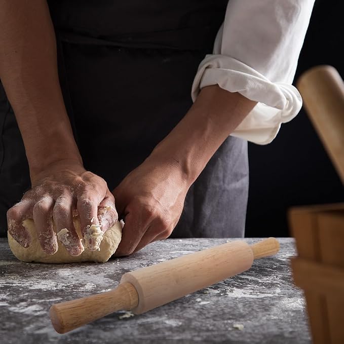 PRETYZOOM Wooden Rolling Pin 10.82In Dough Pastry Roller - Image 4