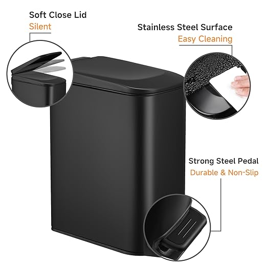 TIPGO Slim Bathroom Trash Can - Image 4