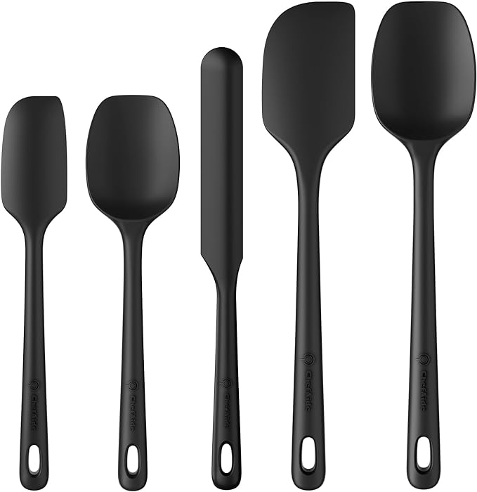 ChefAide 5 Pieces Silicone Spatula Set, Food Grade Rubber Spatula, Upgrade by ChefAide