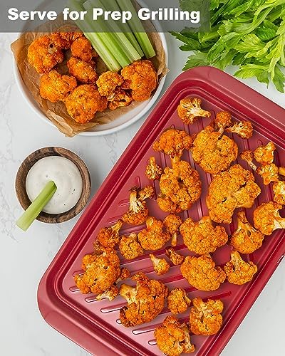 Czlizdyt Grilling Prep and Serving Tray, Dishwasher-Safe, 2-pcs Set