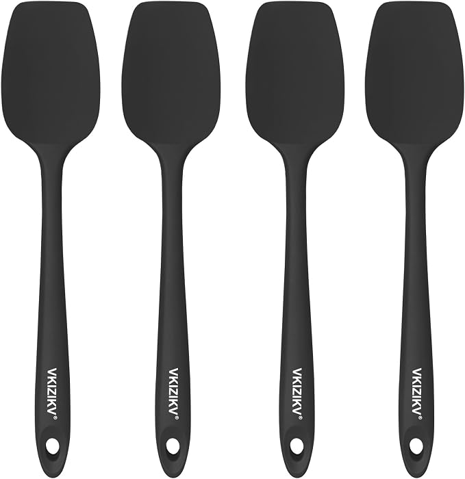 4 Pcs Silicone Spoon Spatula Set, 11.4 In, Food Grade Rubber Spatulas by Unknown