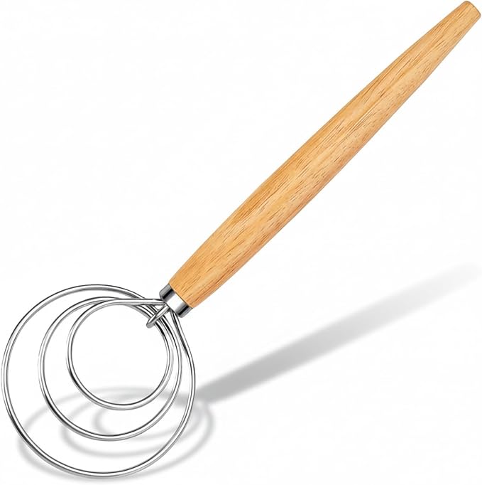 Maxjoy Danish Dough Whisk Wooden Dutch Bread Mixer by MAXJOY