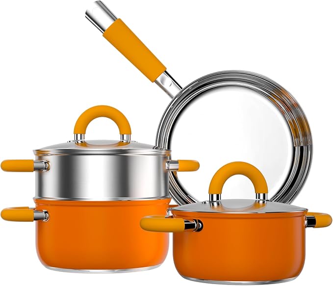Stainless Steel Pots and Pans Set 6 Piece, 4 3 QT Pot by Cinrox