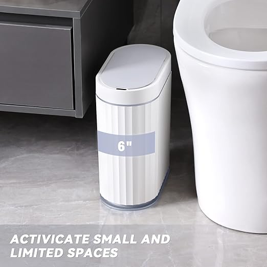ELPHECO Bathroom Trash can Motion Sensor, AutomaticGarbage can, Slim Plastic - Image 6